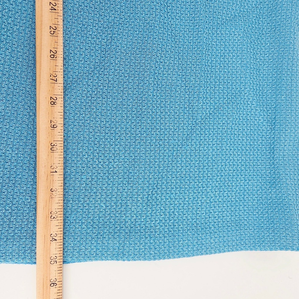 St. John Turquoise Blue Santana Knit Metalic Glimmer Sleeveless Sheath Dress 10 - Picture 14 of 14